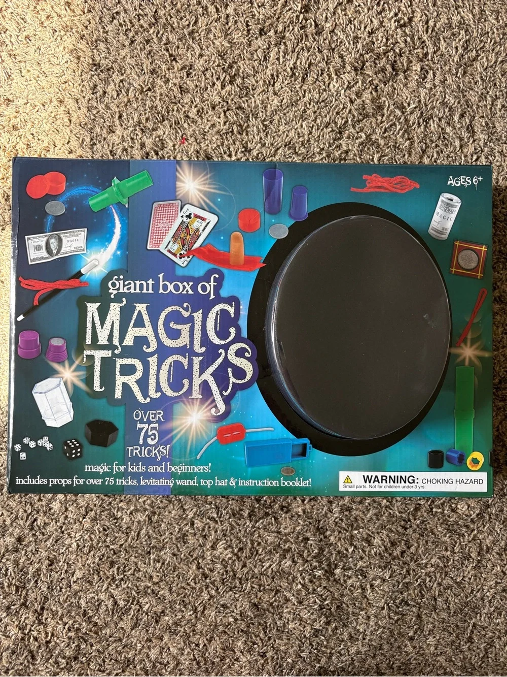 Magic Giant Box of Magic Tricks - blue, black, purple, red, green NWT